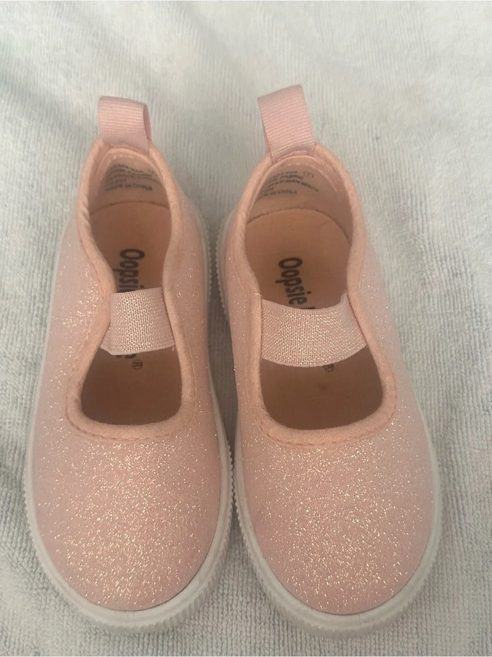 Girls' Glitter Mary Jane Slip-On Shoes in Light Pink